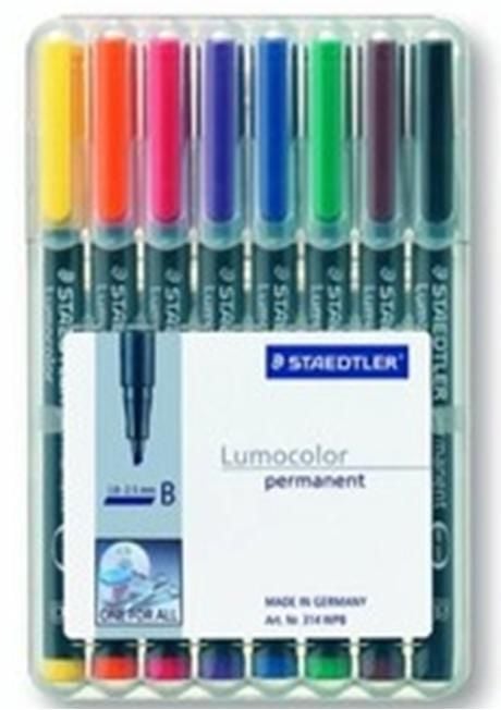 STAEDTLER Lumocolor - Fiberspetspenna - permanent - blandade färger - 1 mm - medel (paket om 8)