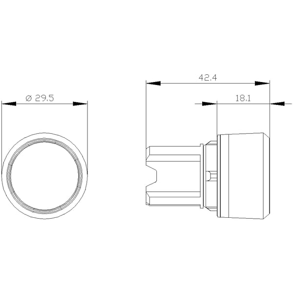 Siemens 3SU1000-0CB30-0AA0, 21 g, 80 mm, 30 mm, 30 mm, Flat