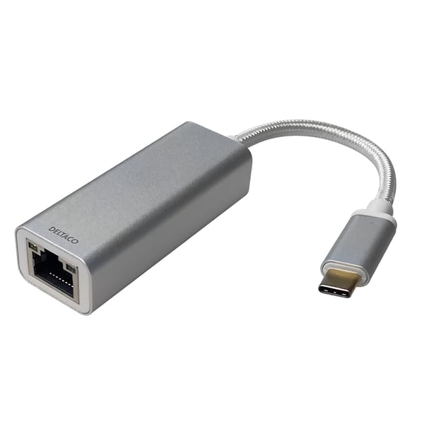 DELTACO - Nettverksadapter - USB-C 3.1 - 2.5GBase-T x 1 - grå