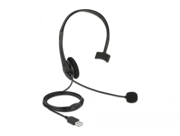Delock - Hodesett - on-ear - kablet - USB-A - svart
