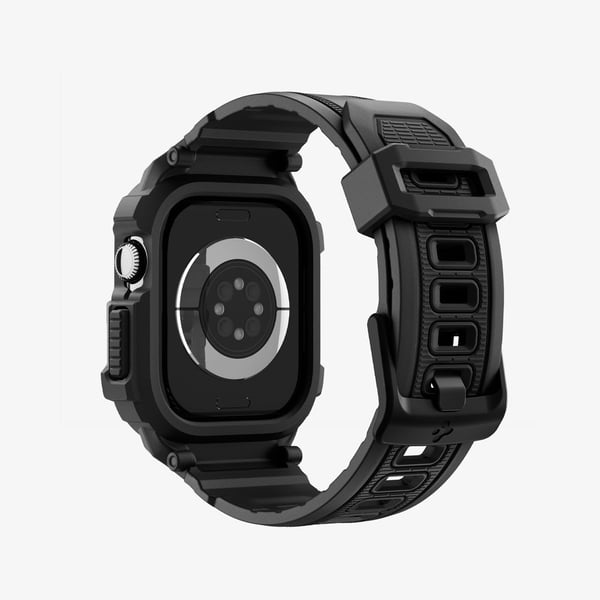 Spigen Rugged Armor Pro 2, Kotelo + hihna, Älykello, Musta, Apple, Apple Watch 10/11 (42mm), Termoplastinen polyuretaani (TPU)