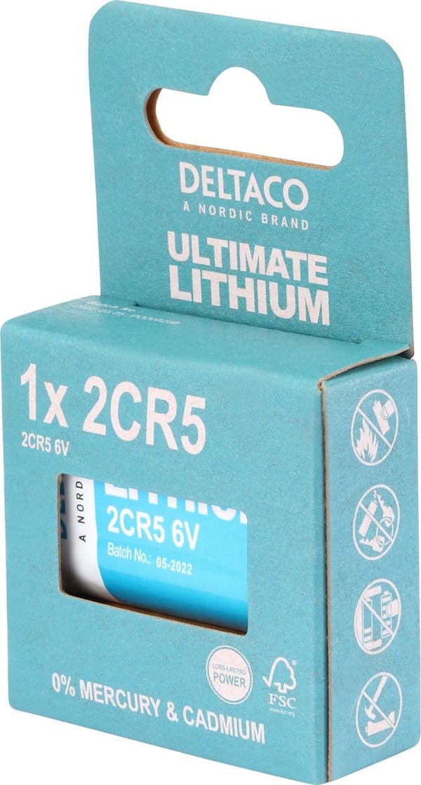 DELTACO Ultimate - Batteri 2CR5 - Li - blå