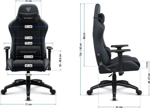 SENSE7 Spellcaster FUKU Edition XL PU-gamerstol, sort