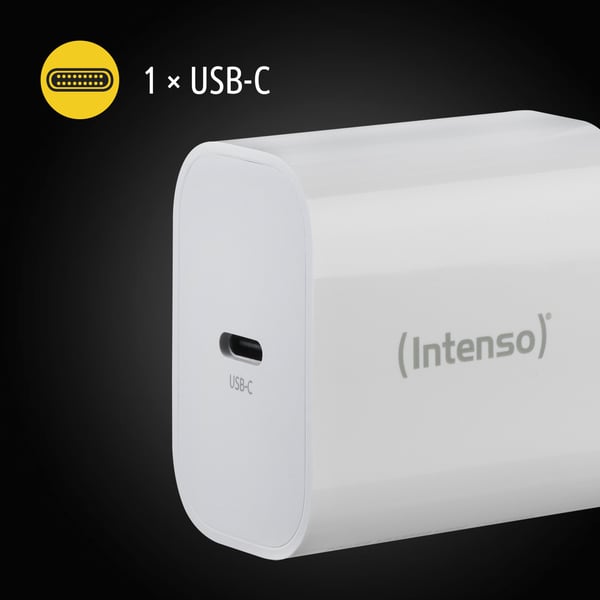 Intenso W20C - Strømadapter - 20 watt - 3 A - PD 3.0, QC 4.0, PD/PPS (USB-C) - hvit