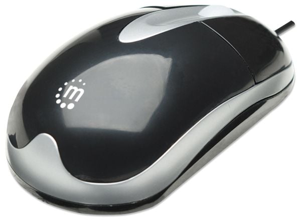 Manhattan 177016, Ambidextrous, Optisk, USB Type-A, 1000 DPI, Svart
