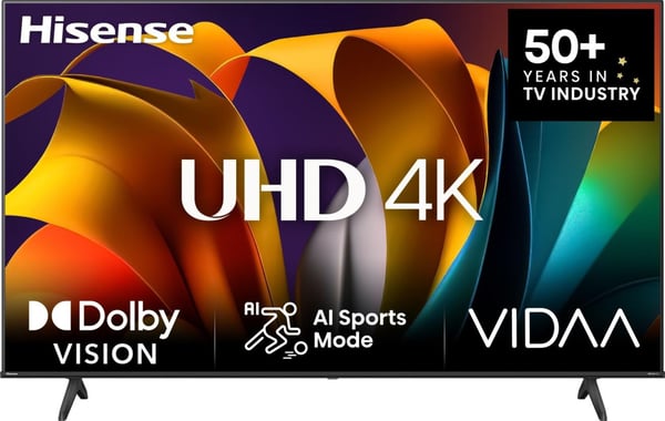 Hisense 50E6NT - 50" Diagonalklasse E6NT Series LED-bakgrunnsbelyst LCD TV - Smart TV - VIDAA - 4K UHD (2160p) 3840 x 2160 - HDR - Direct LED - svart