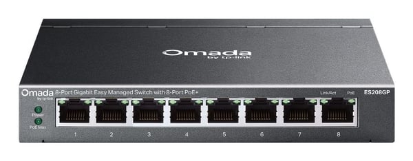 TP-Link Omada ES208GP verkkokytkin 8-porttinen Gigabit Easy Managed 64 W PoE+