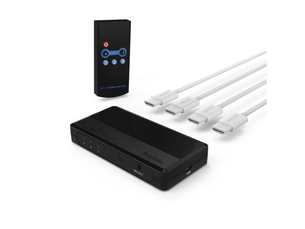 Hama 00121760, HDMI, Sort, 480i,480p,576i,576p,720p,1080i,1080p, DTS-HD,Dolby Digital,Dolby TrueHD, AC3,DTS,LPCM, 95 mm, 95 mm