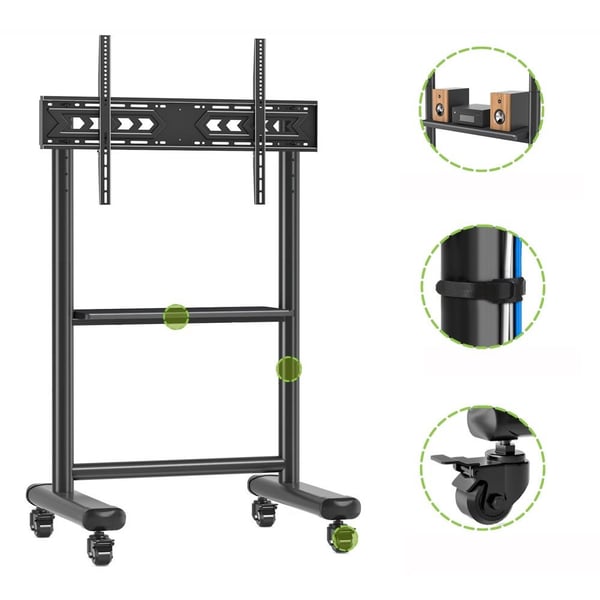 Techly ICA-TR533BK, 152,4 cm (60"), 2,18 m (86"), 68 kg, 100 x 100 mm, 800 x 600 mm, Musta
