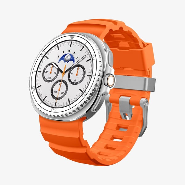 Spigen WBS2, Yhtye, Älykello, Oranssi, Samsung, Watch 8 (40mm), Watch 8 (44mm), Watch 8 Classic (46mm), Silikoni