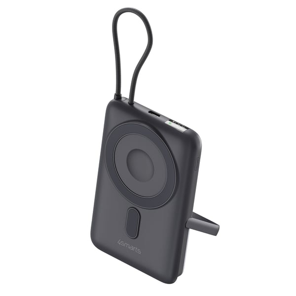 4smarts Enterprise Pocket, 10000 mAh, pikalataus 2.0, langaton lataus, 22,5 W, harmaa