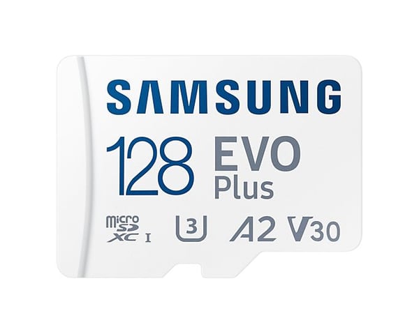 Samsung EVO Plus MB-MC128KA - Flash-minneskort (microSDXC till SD-adapter inkluderad) - 128 GB - A2 / Video Class V30 / UHS-I U3 / Class10 - mikroS...