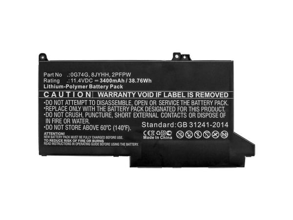 CoreParts - Batteri til bærbar PC (tilsvarer: Dell 0G74G, Dell 2PFPW, Dell 3KF82, Dell 8JYHH, Dell DEL738NB) - 11,4V - litiumpolymer - 3400 mAh - 3...