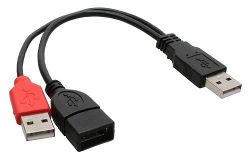 InLine 34510Z, 0,2 m, 2 x USB A, USB A, Hane/Hona, 0,48 Gbit/s, Svart