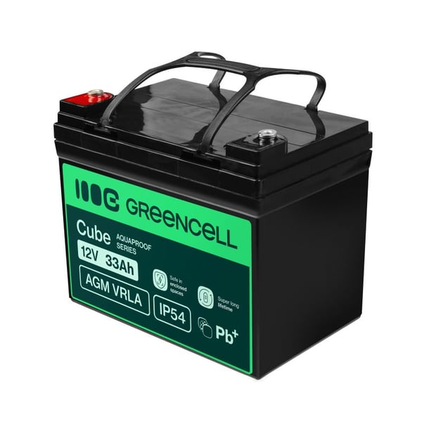 Green Cell AGM12V33AH-J, 12 V, 33 ah, 1 kpl, 5 vuosi/vuosia, Musta, Sealed Lead Acid (VRLA)