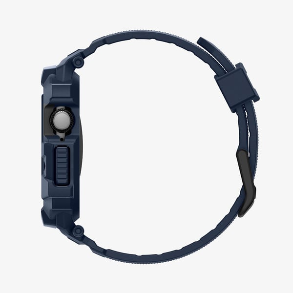 Spigen Rugged Armor Pro 2, Fodral + armband, Smartwatch, Marinblå, Apple, Apple Watch 10/11 (42mm), Termoplastisk polyuretan (TPU)
