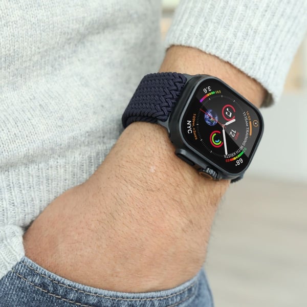 Vonmählen AWS00193, Band, Smartklokke, Svart, Marineblå, Apple, Apple Watch, Nylon