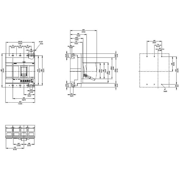 Siemens 3VA2563-6HM42-0AA0 Effektafbryder 1 stk Indstillingsområde (strøm): 250 - 630 A Koblingsspænding (max.): 690 V/AC (B x H x T) 280 x 320 x 1...