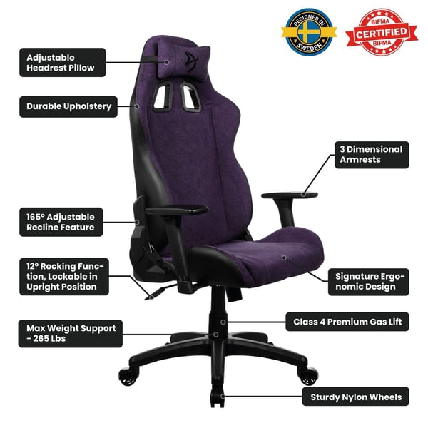 Arozzi Avanti Soft Fabric - Purple