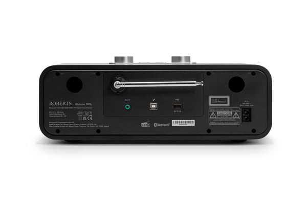Roberts Radio Blutune 300L, DAB+, DMB, FM, MP3, WMA, Svart, Utvendig, AC, 360 mm