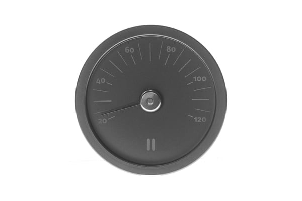 Rento badstuetermometer, aluminium, sort, rundt