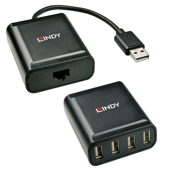 Lindy 42679, USB 2.0, RJ-45, USB 2.0, Svart, Metall, 52 mm, 60 mm