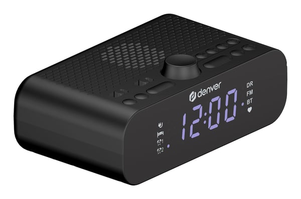 Denver CRD-515, Digitaalinen herätyskello, Suorakulmio, Musta, Sisätila, 24 t, DAB+, FM