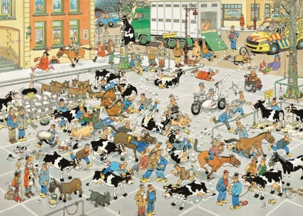 Jan van Haasteren The Cattle Market 1000 pcs, 1000 kpl, Sarjakuvat, 12 vuosi/vuosia