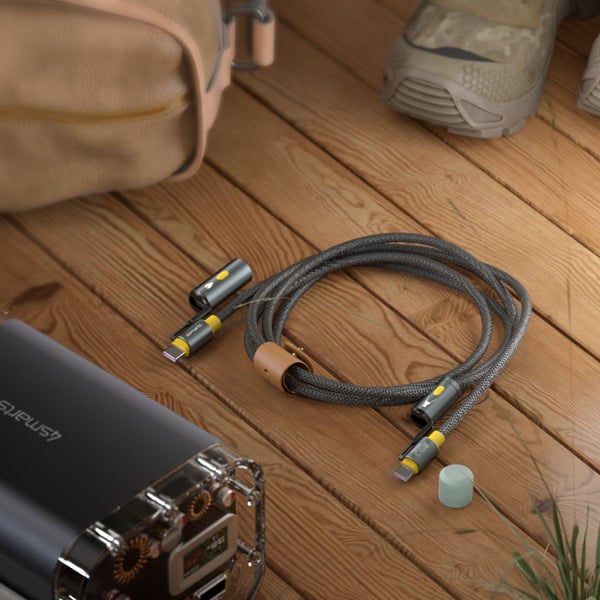 4smarts 541240, 1,5 m, USB C, USB C, USB 3.2 Gen 1 (3.1 Gen 1), 480 Gbit/sek, Svart, Gul