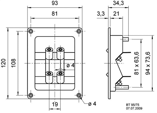 Visaton VS-BT95/75, 93 mm, 34,3 mm, 120 mm
