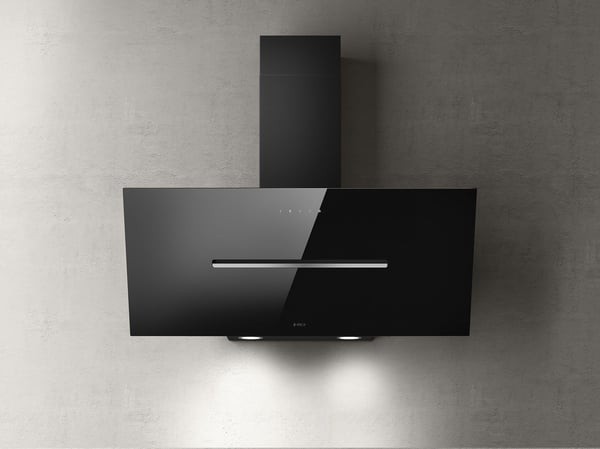 Elica Shy-S BL/A/90 - Panser - skorsteinvinklet - bredde: 89.8 cm - dybde: 32.6 cm - ekstraksjon og resirkulasjon (-) - svart glass