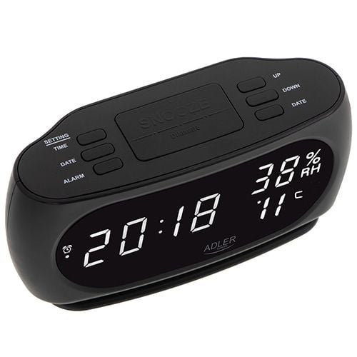 Adler AD 1186, Digital väckarklocka, Svart, LED, AC, 182 mm, 88 mm