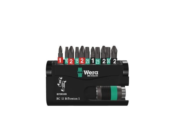 Wera Bit-Check 12 BiTorsion 1 SB -kärkisarja 25 mm PH/PZ/TX