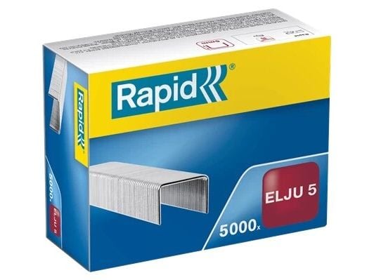 Rapid 31070513, Niittipakkaus, 5 mm, Kiinnitys, Etiketöinti, 5000 niitit, Galvanoitu teräs, Hopea