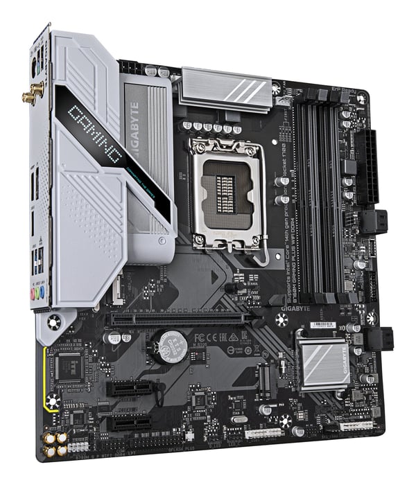 GIGABYTE B760M GAMING PLUS WIFI DDR4, Intel, LGA 1700, Intel® Celeron®, Intel Core i3 12th Gen, Intel Core i3 13th Gen, Intel Core i3 14th Gen, Int...