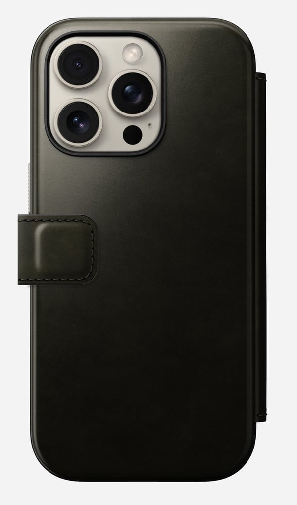 Nomad Modern Leather Folio, Etui, Apple, iPhone 16 Pro, 16 cm (6.3"), Grønn