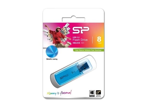 Silicon Power 8GB Helios 101, 8 GB, USB A-tyyppi, 2.0, Suojus, 10 g, Sininen