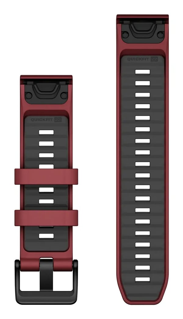 Garmin QuickFit 22 - Klokkestropp for sportsur - silikon - marsala, grafitt