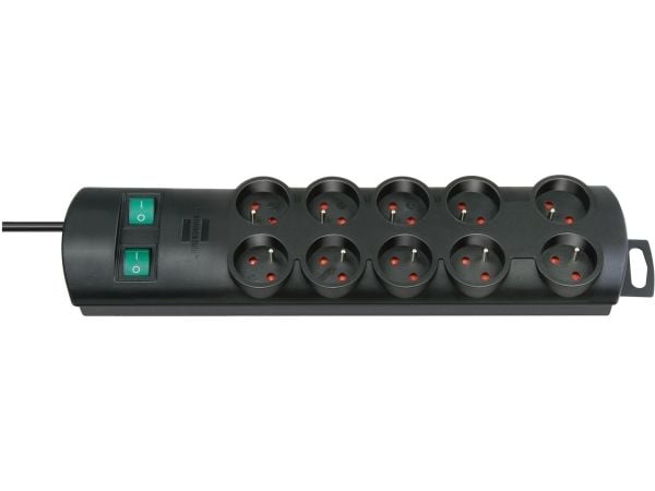 Brennenstuhl 1153304120, 10 AC-utganger, Sort, IP20, 2 m, 760 g, 500 mm