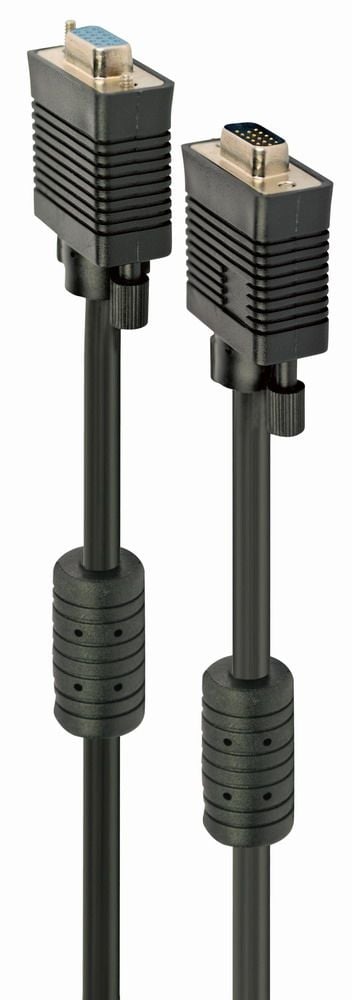 Gembird Premium CC-PPVGAX-10M-B - VGA-forlengelseskabel - HD-15 (VGA) (hunn) til HD-15 (VGA) (hann) - 10 m - formstøpt, tommelskruer - svart