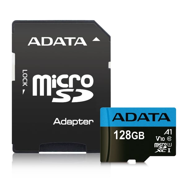 ADATA Premier - Flash-muistikortti (microSDXC-SD-sovitin sisältyy) - 128 GB - UHS Class 1 / Class10 - microSDXC UHS-I - vähittäismyyntipakkaus