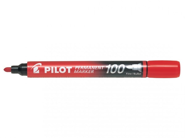 Marker Pilot 100 rød rund spids (stk.)