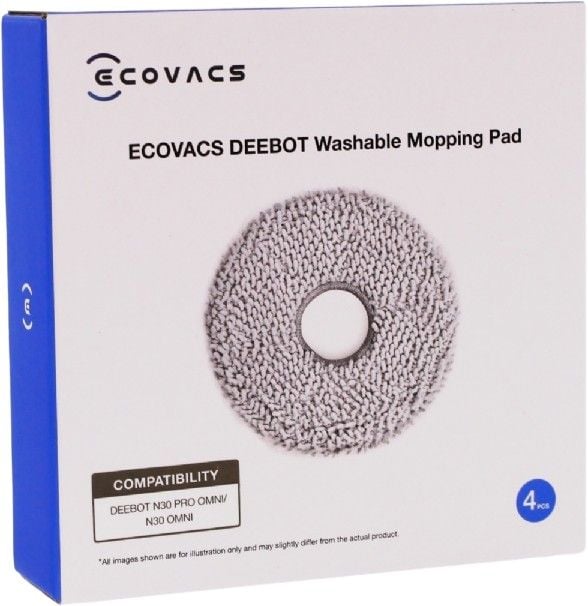 ECOVACS Runde Gulvvaskepads til N30 PRO - 4-pak