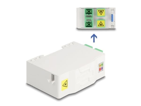 Delock fiberoptisk kopplingsbox för DIN-skena med skarvhållare och 4 x SC Simplex-koppling