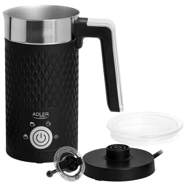 Adler AD 4494B maidonvaahdotin 500 W, vaahdotus 130 ml, lämmitys 300 ml, musta