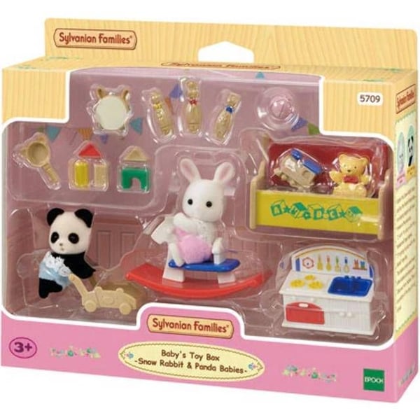 Sylvanian Families Baby's Toy Box Snow Rabbit & Panda Babies