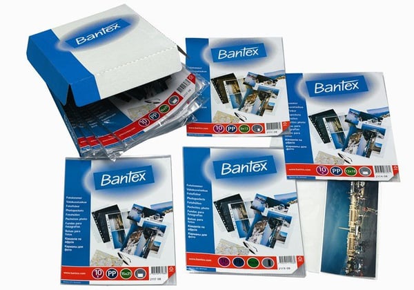 Fotolommer 13x18 cm Bantex 2114 PP A4 til 4 fotos (pose a 10 stk.)