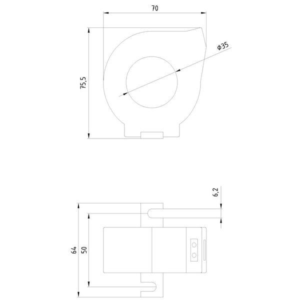 Siemens 3UL2302-1A Differentiaalivirtamuuntaja Kaapeliläpivienti Ø: 35 mm DIN-kiskoon asennettava 1 kpl