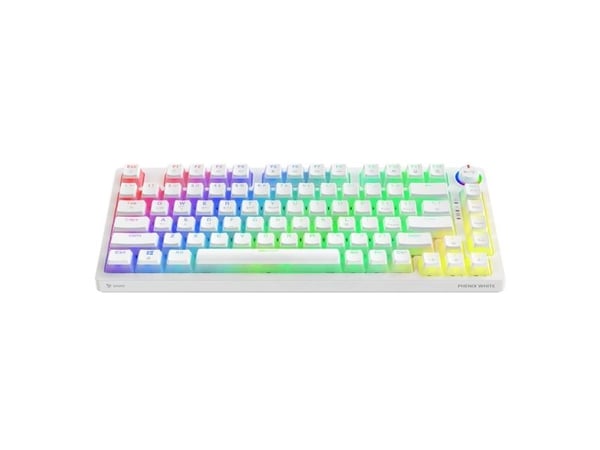 Savio Phenix WHITE GAT RED PUD-tastaturspill USB + Bluetooth QWERTY American International White