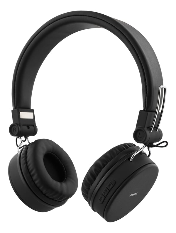 Streetz BT200 Foldable on-ear BT headset, 3.5 mm, black, Ledning & Trådløs, Musikk, 20 - 20000 Hz, 176 g, Hodesett, Svart